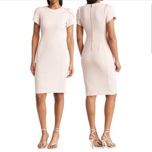 Light Pink Calvin Klein Dress w/ capped sleeves. Great for events, a night out!